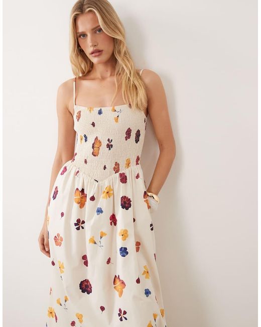 Abercrombie & Fitch Natural Dipped Waist Maxi Dress