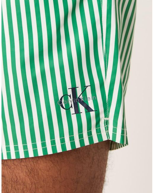 Calvin Klein Green Drawstring Waist Swim Short for men