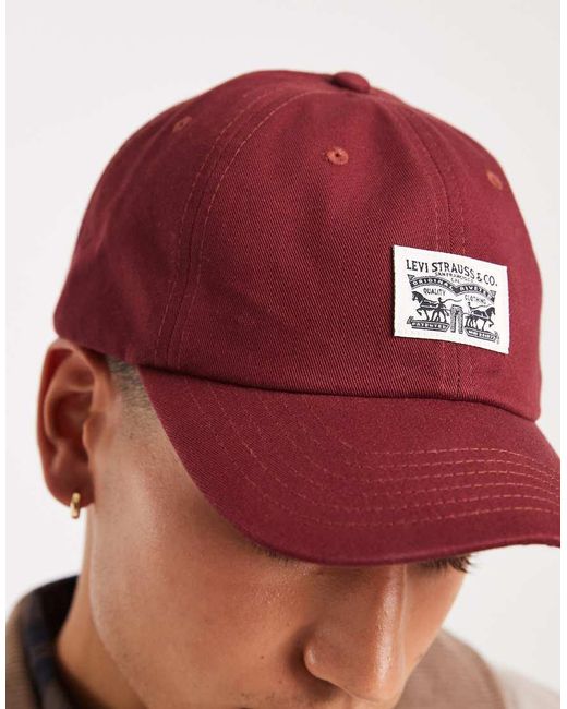 Levi's Red Relaxed Dad Heritage Cap for men