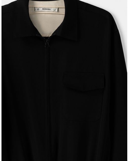 Bershka Black Collection Zip Up Jumpsuit for men