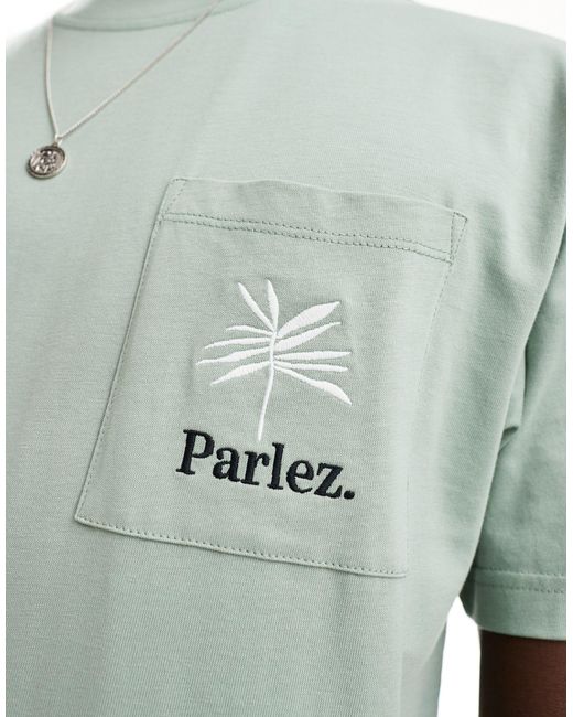 Parlez Gray Embroidered Logo Short Sleeve T-shirt for men