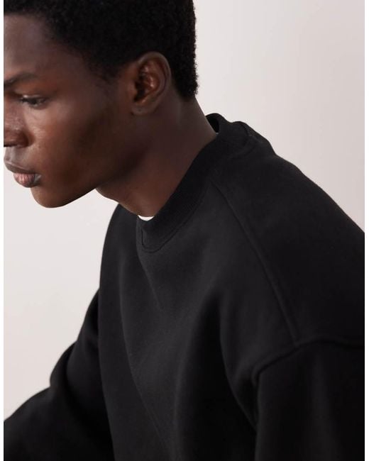 ASOS COLLECTIVE Black Oversized Super Heavyweight Crew for men