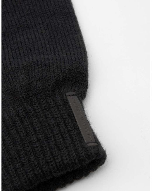 Pull&Bear Black Knit Gloves for men