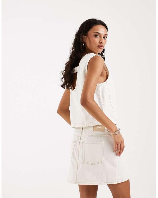 JJXX Natural Co-ord Denim Mini Skirt