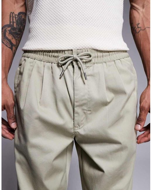 River Island Gray Loose Fit Elasticated Pull On Trousers for men