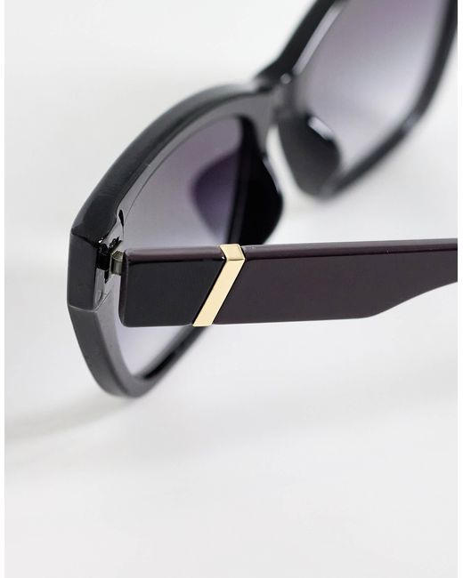 Pieces White Rectangular Sunglasses