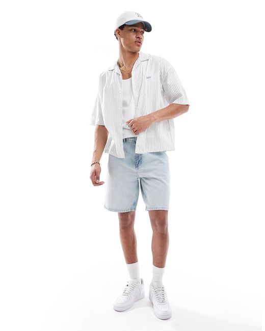 Pull&Bear Blue Standard Fit Denim Shorts for men
