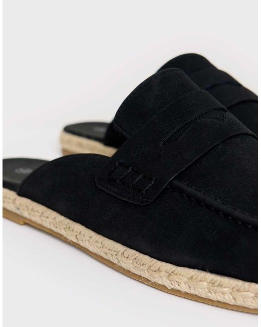 Threadbare Blue Faux Suede Penny Loafer Sandals for men