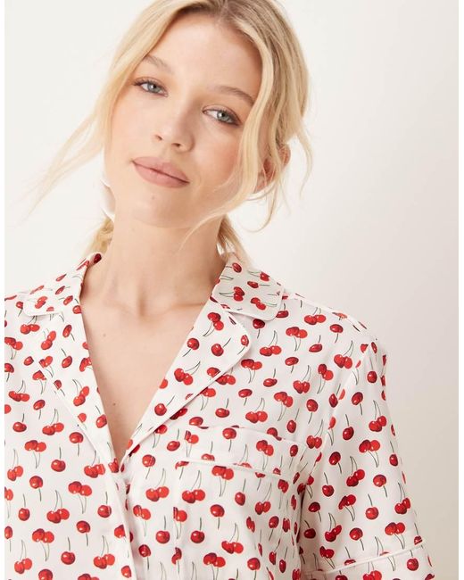 Abercrombie & Fitch Pink Nightwear Button Up Top Co-Ord