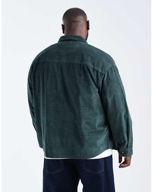 ASOS Blue Oversized Cord Shirt for men