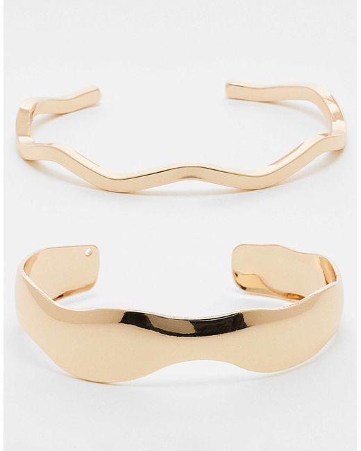ASOS Natural Asos design curve – 2er-pack schlichte e armreifen