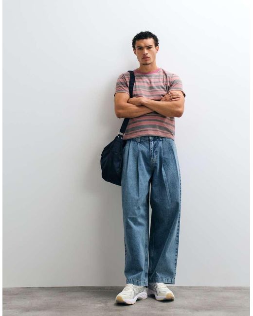 Reclaimed Vintage Blue Short Sleeve T-Shirt for men