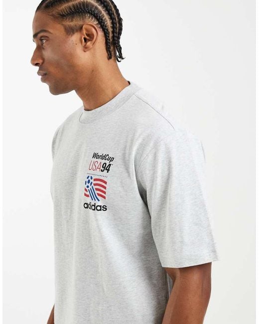 Adidas Originals White Graphic Tee for men