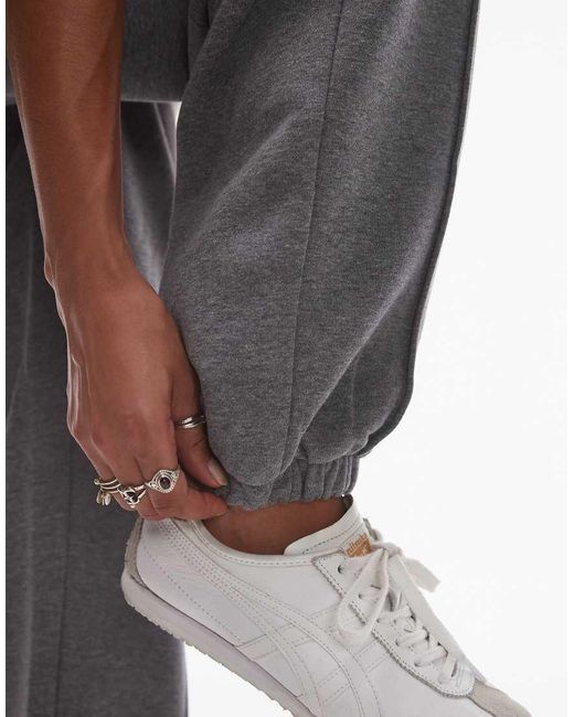 TOPSHOP Gray Pinktuck Cuffed Jogger
