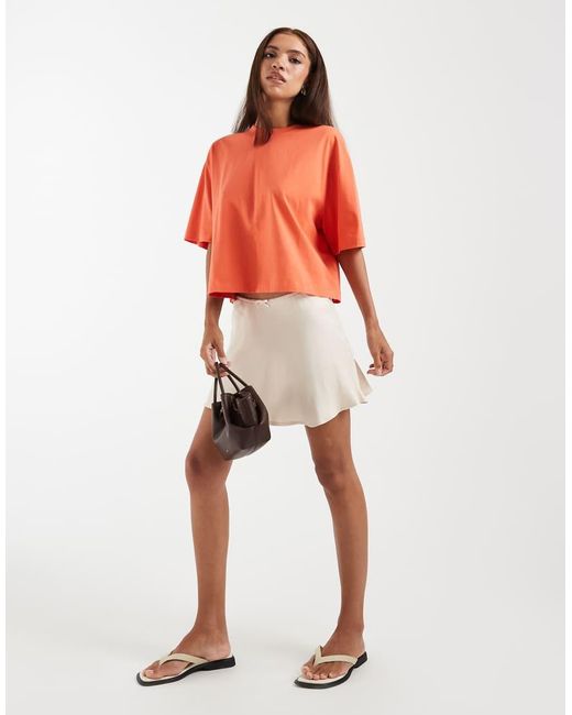 ASOS Orange Boxy Cropped T-shirt