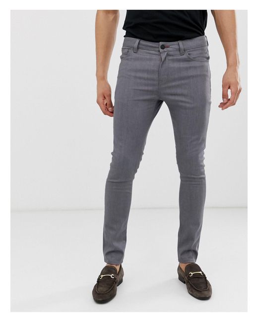 ASOS Denim Super Skinny Ankle Grazer Smart Jeans in Grey (Gray ...