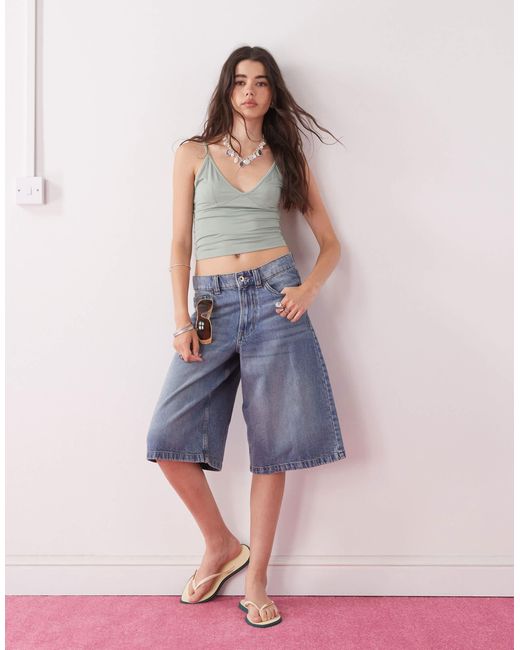 Collusion Green Deep V Cami Top