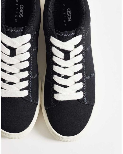 Sneakers Stringate di ASOS in Black da Uomo