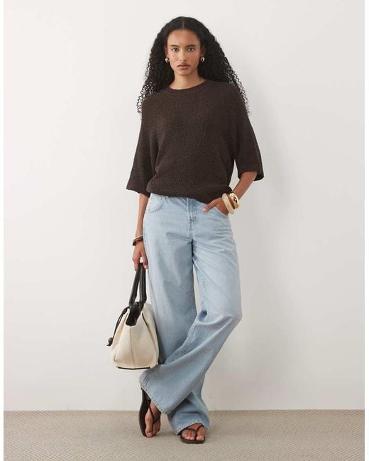 ASOS Black Crew Neck Slouchy Drop Sleeve T-shirt