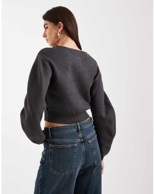 River Island Black Structured Sleeve Cardigan