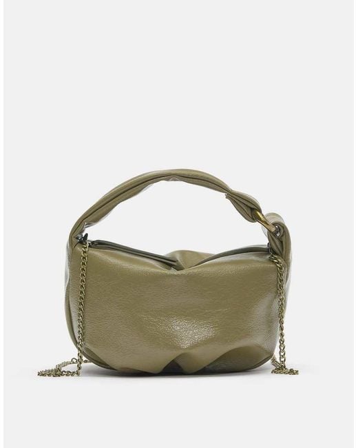 Pull&Bear Green Soft Chain-Handle Mini Bag