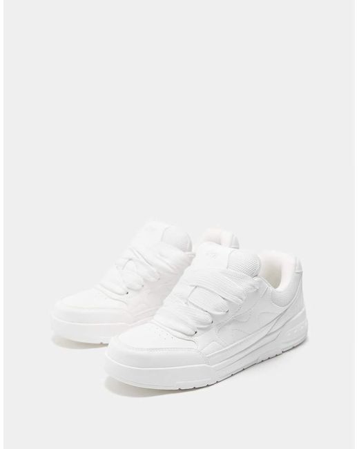 Pull&Bear White Multi-Panel Skate Trainers for men