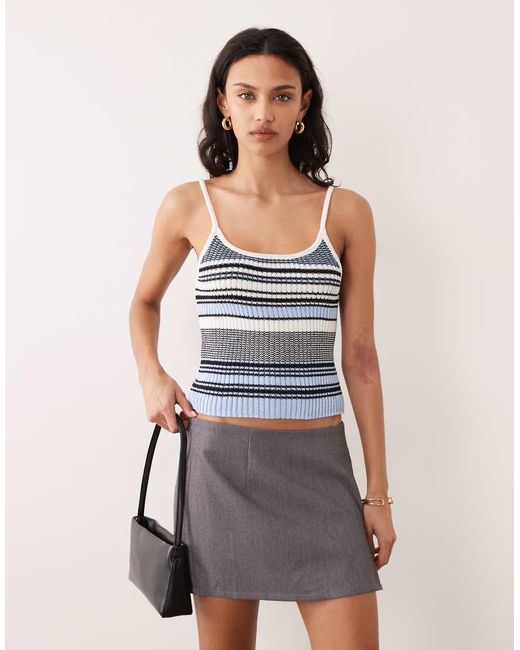 Mango Blue Knitted Cami Top