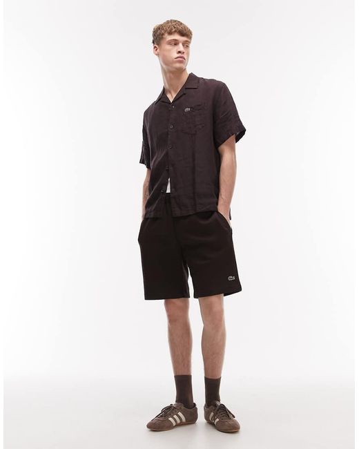 Lacoste Black Jersey Sweat Shorts for men