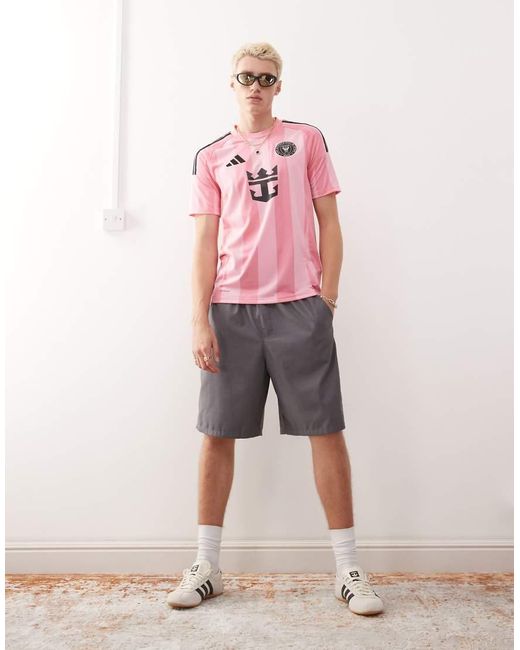 Adidas Originals Pink Adidas Football Inter Miami Home Jersey for men