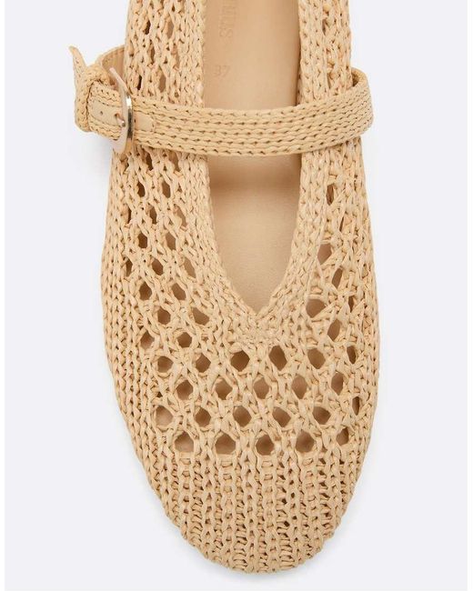 Stradivarius Natural Strappy Crochet Ballet Flats