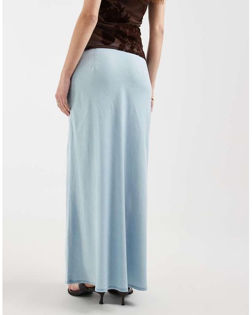 ONLY Blue Chambray Denim Maxi Skirt