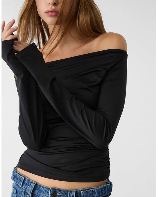 Stradivarius Blue – langärmliges t-shirt