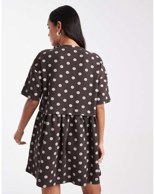 Miss Selfridge White Short Sleeve Layered Smock Dress