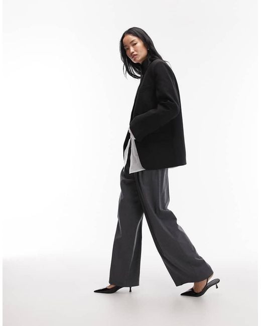 ASOS Blue Funnel Neck Wrap Blazer