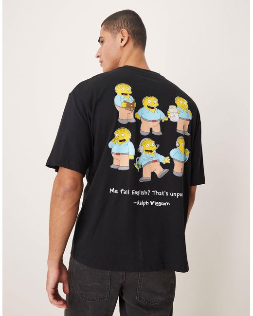 ASOS Black Unisex Oversized T-shirt With The Simpsons Print