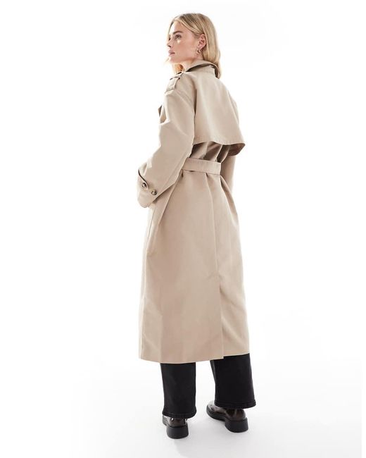Vero Moda Natural Longline Belted Trench Coat