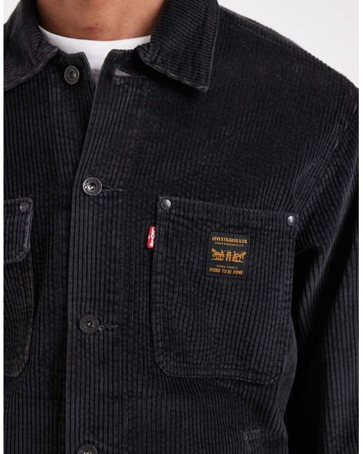 Levi's Black Workwear Berkley Cord Trucker Jacket With Pockets for men