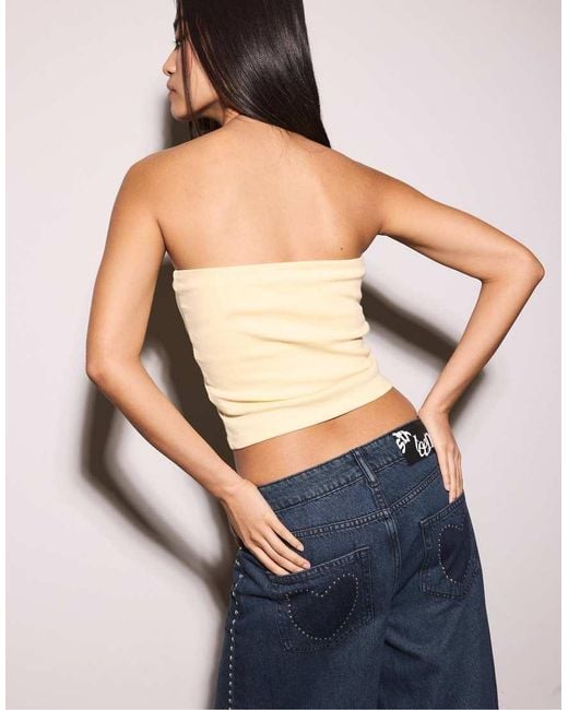 Stradivarius Blue Basic Bandeau Top