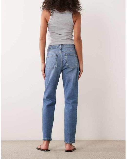 Mango Blue Relaxed Mom Jeans