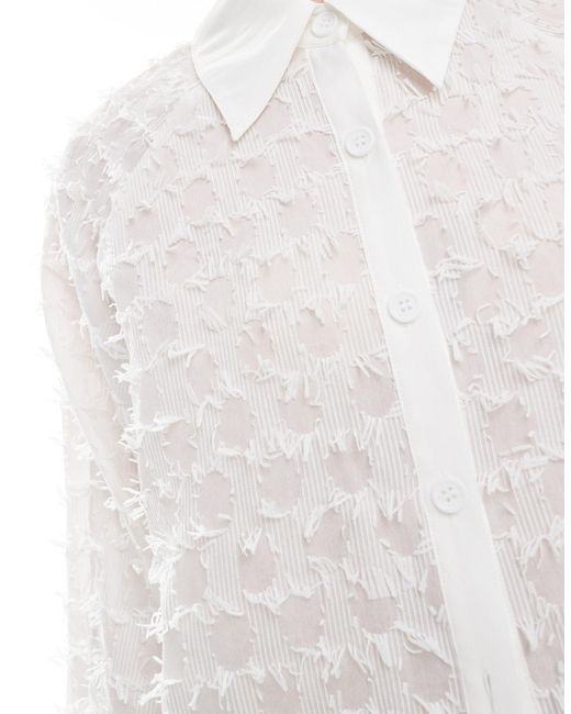 Ghospell White Textured Shirt