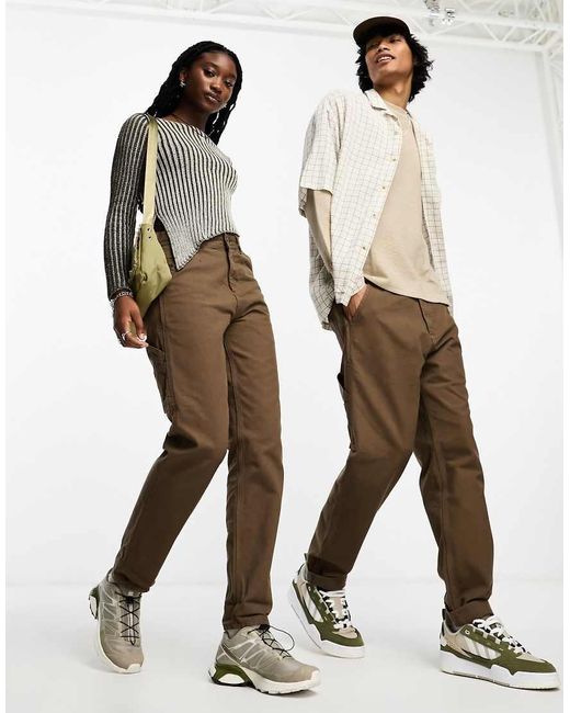 Lee Jeans Brown Workwear Capsule Relaxed Canvas Carpenter Trousers