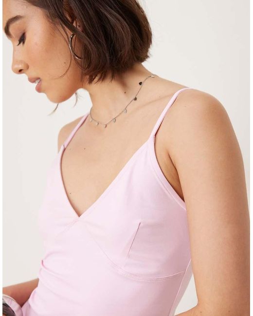 ASOS Pink Polyamide Bust Cup Cami Top