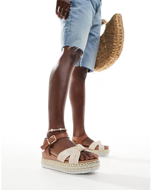 Yours Brown – natural – klobige sandalen