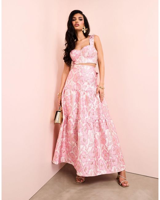 Top estilo bralette con diseño floral ASOS de color Pink