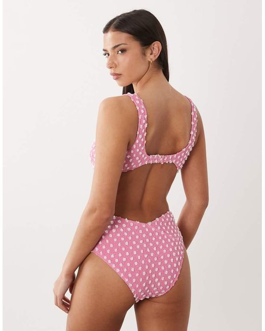 South Beach Red Knotted Bralet Bikini Top