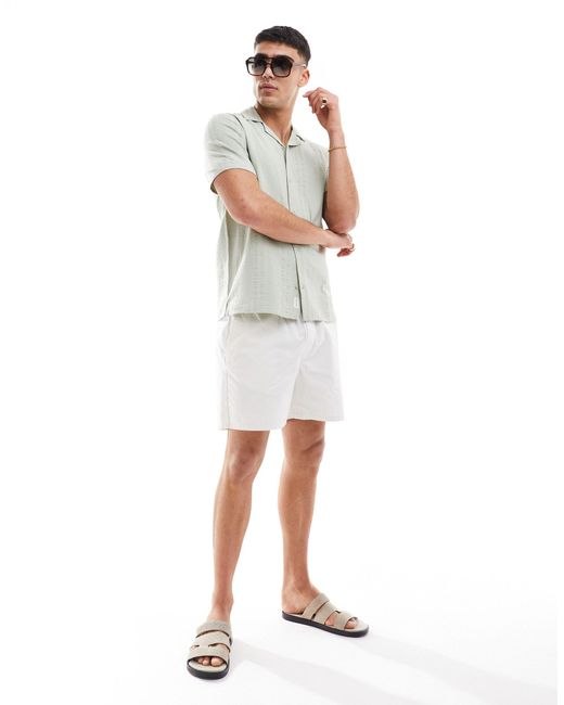 Chemise en crépon à manches courtes Hollister pour homme en coloris White