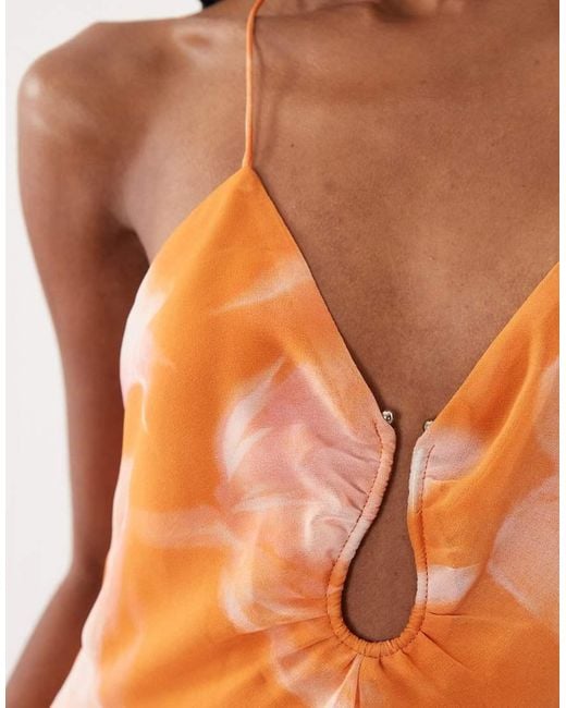 Mango Orange Strappy Maxi Dress