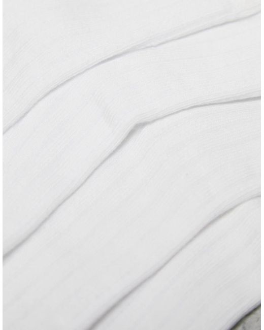 Pack De 3 Pares De Calcetines Blancos De Canalé Bella De Weekday de color White