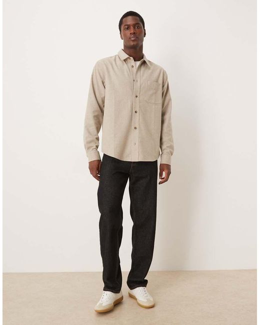 ASOS Natural Regular Textured Shirt for men