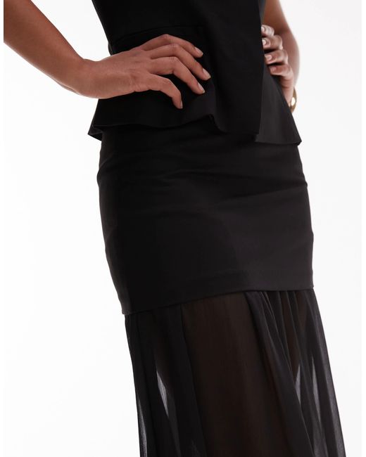 ASOS White Tailored Chiffon Layer Maxi Skirt